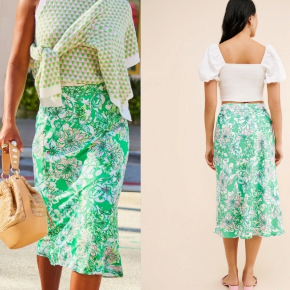 Lilly Pulitzer Rennox Midi Skirt Spearmint - Picture 2 of 8